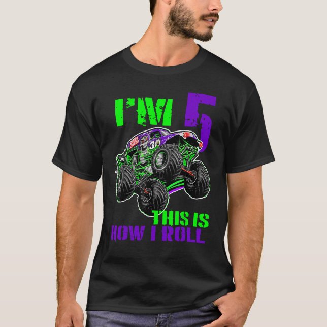 Monster Trucks sind mein Jam u2013 5th Birthday Bo T-Shirt (Vorderseite)