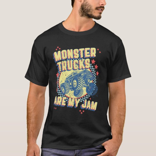 Monster Trucks sind meine geprüfte Marmorflagge T-Shirt (Vorderseite)