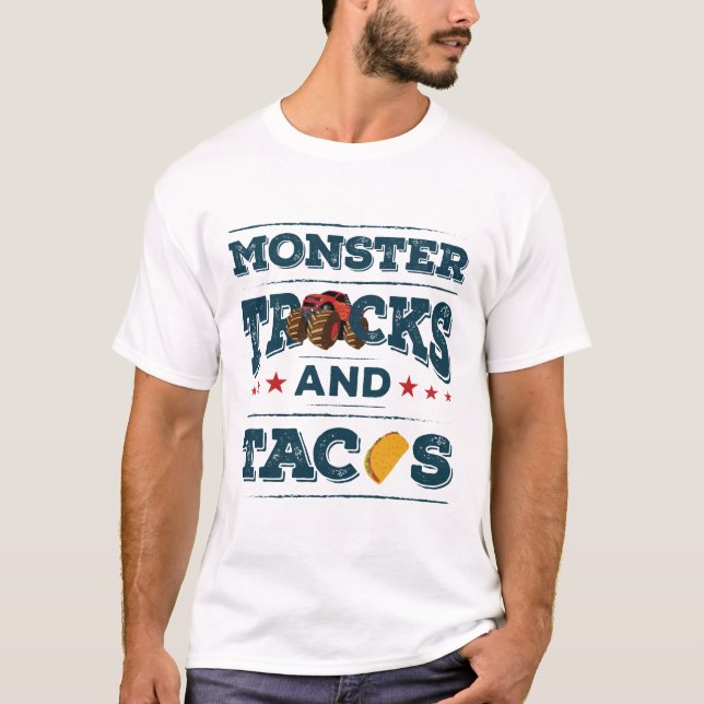 Monster Trucks und Tacos T-Shirt (Vorderseite)