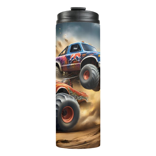 Monster Trucks zerschlagen Derby, Thermosbecher (Vorderseite)