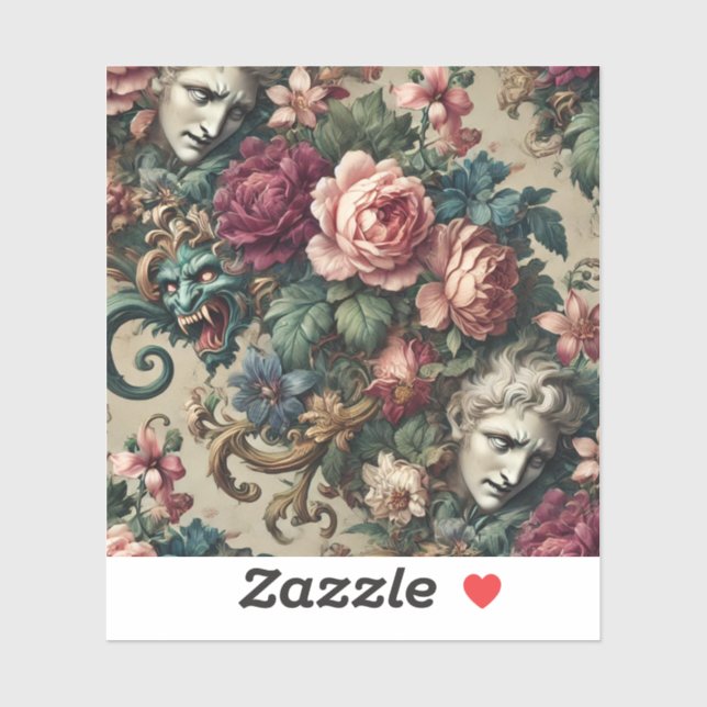 Monster unter Männern - gotisches Barock Aufkleber (Blatt)