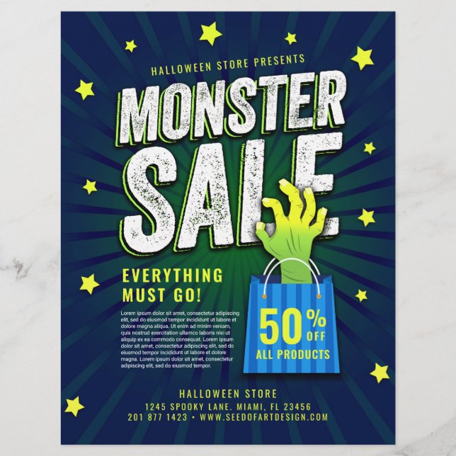 Monster-Verkauf Halloween-Werbung Flyer (Vorne)