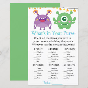Monster Was ist in deiner Purse-Spiele-Babydusche?