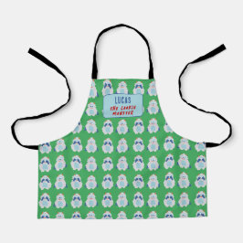 Monster Yeti Retro Weihnachtsmuster Kinder Schürze