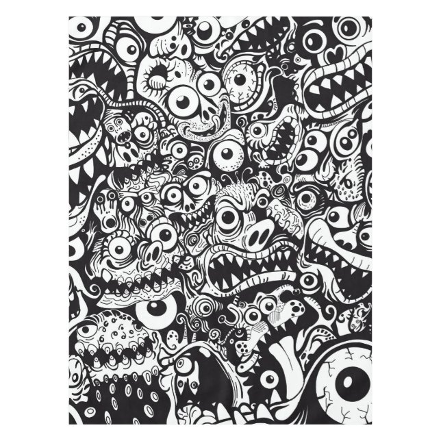 Monster zeichnen hässlich abstrakte, spöttisch beä tischdecke (Vorderseite)