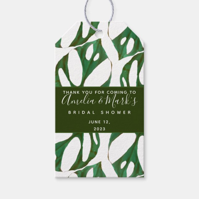 Monstera Adansonii Leaf Brautparty Piazza della Ri Geschenkanhänger (Vorderseite)