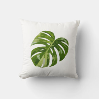 Monstera Albo-Blatt — Botanische Heimdekoration Kissen