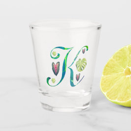 Monstera Alphabet "K" Schnapsglas