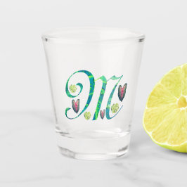 Monstera Alphabet "M" Schnapsglas