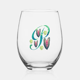 Monstera Alphabet "P" Weinglas Ohne Stiel