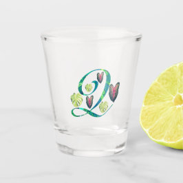 Monstera-Alphabet "Q" Schnapsglas