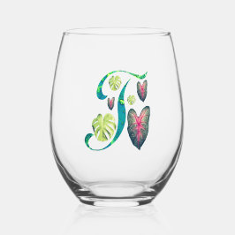 Monstera Alphabet "T" Weinglas Ohne Stiel