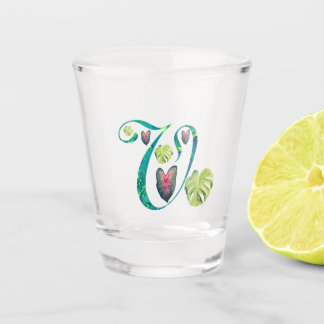 Monstera Alphabet "V" Schnapsglas