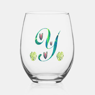 Monstera Alphabet "Y" Weinglas Ohne Stiel