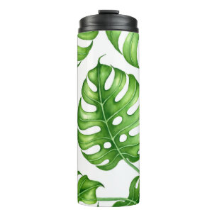 Monstera Aquarellmuster Thermosbecher