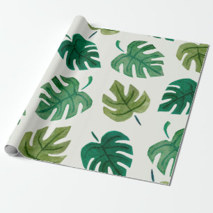 Monstera Aquarelltextur handgezeichnet nahtlos gr Geschenkpapier