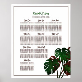 Monstera Beach Hochzeitskarte Poster