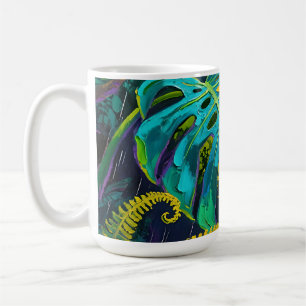 Monstera Blatt Dschungel Regen Kaffeetasse