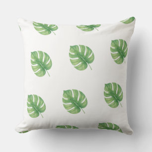 Monstera-Blatt-Grün-Design.  Kissen