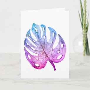 Monstera-Blatt in Lila-Tönen Karte