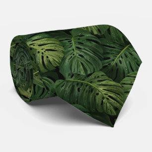 Monstera-Blatt Tropisches Muster Krawatte