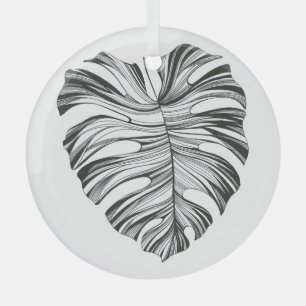 Monstera-Blatt: Tropisches natürliches Element. Ornament Aus Glas