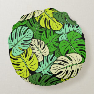 Monstera Blätter #3 Rundes Kissen