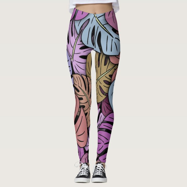 Monstera Blätter #7 Leggings (Vorderseite)