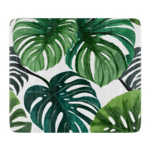 Monstera-Blätter Aquarell Moderne Botanik Schneidebrett