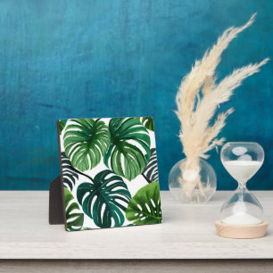 Monstera-Blätter Aquarell Moderne Botanische Kunst Fotoplatte