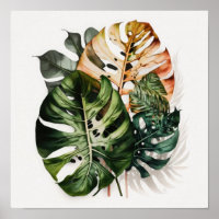 Monstera Blätter Art Print Poster