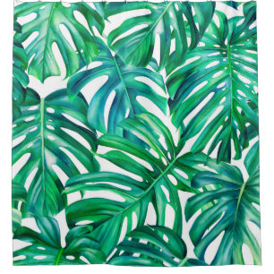Monstera Blätter auf abgeschiedenem Hintergrund, A Duschvorhang