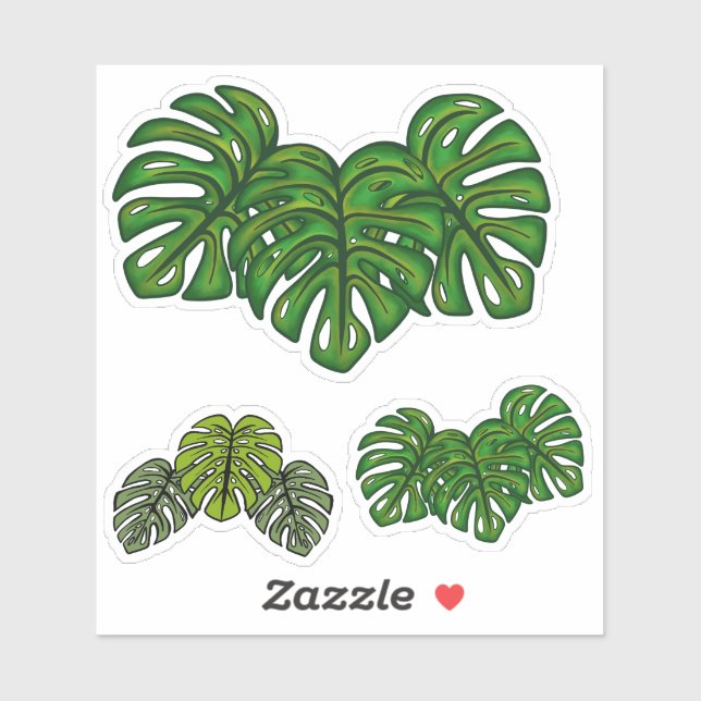 Monstera-Blätter Aufkleber (Blatt)