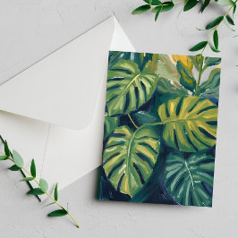 Monstera-Blätter Botanische Pflanzenmalerei Karte