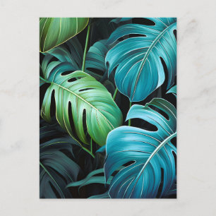 Monstera-Blätter Botanische Tropische Dschungel-Bl Ankündigungspostkarte