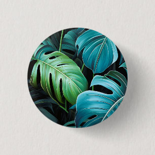 Monstera-Blätter Botanische Tropische Dschungel-Bl Button