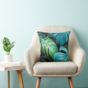 Monstera-Blätter Botanische Tropische Dschungel-Bl Kissen