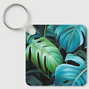 Monstera-Blätter Botanische Tropische Dschungelfol Schlüsselanhänger