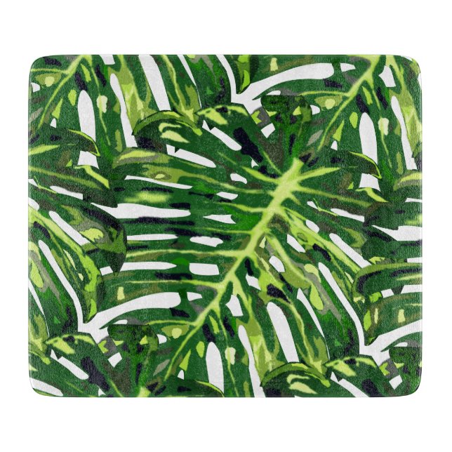 Monstera Blätter Cutting Board Schneidebrett (Vorderseite)