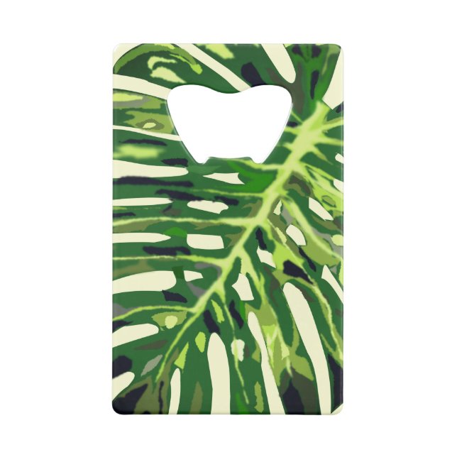 Monstera Blätter Flaschenöffner Grün (Rückseite)