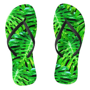 Monstera Blätter Flip Flops Green