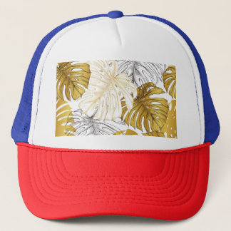 Monstera Blätter: Golden White Truckerkappe