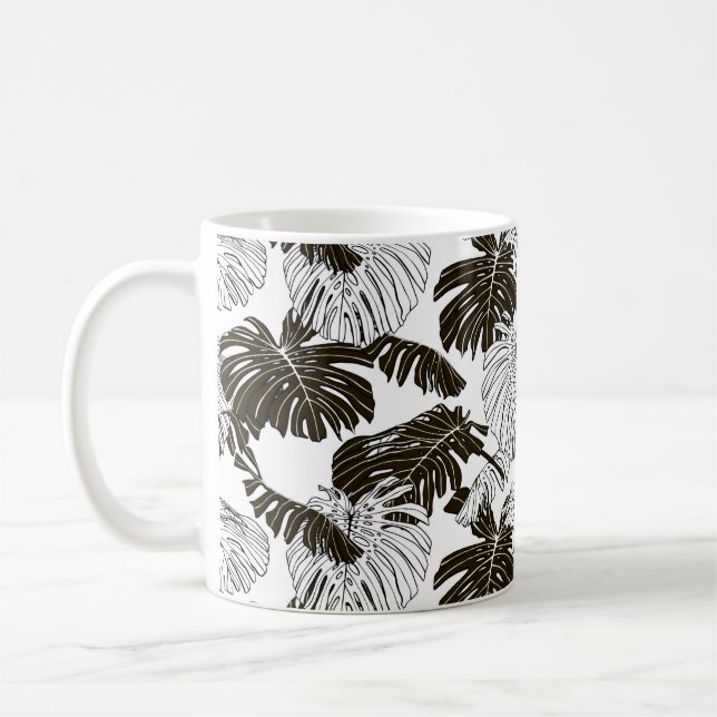 Monstera-Blätter Kaffeetasse (Links)