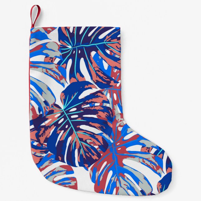 Monstera-Blätter Kleiner Weihnachtsstrumpf (Vorderseite)
