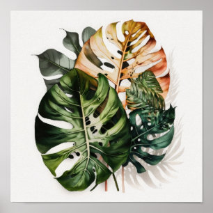 Monstera-Blätter Kunstposter Poster
