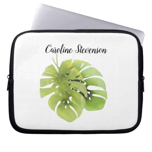 Monstera-Blätter Laptopschutzhülle (Vorderseite)