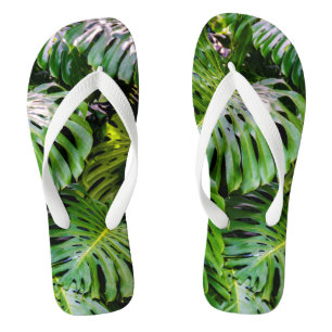 Monstera Blätter, Limahuli Gardens, Kauai, Hawaii Flip Flops