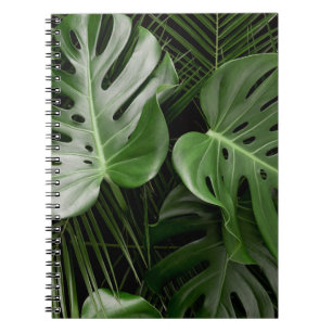 Monstera Blätter, luxuriöse tropische Anordnung. Notizblock