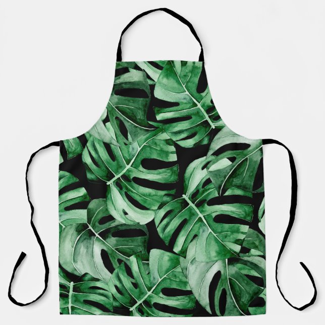 Monstera-Blätter-Muster Schürze (Vorderseite)