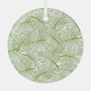 Monstera-Blätter, nahtloses florales Design. Ornament Aus Glas